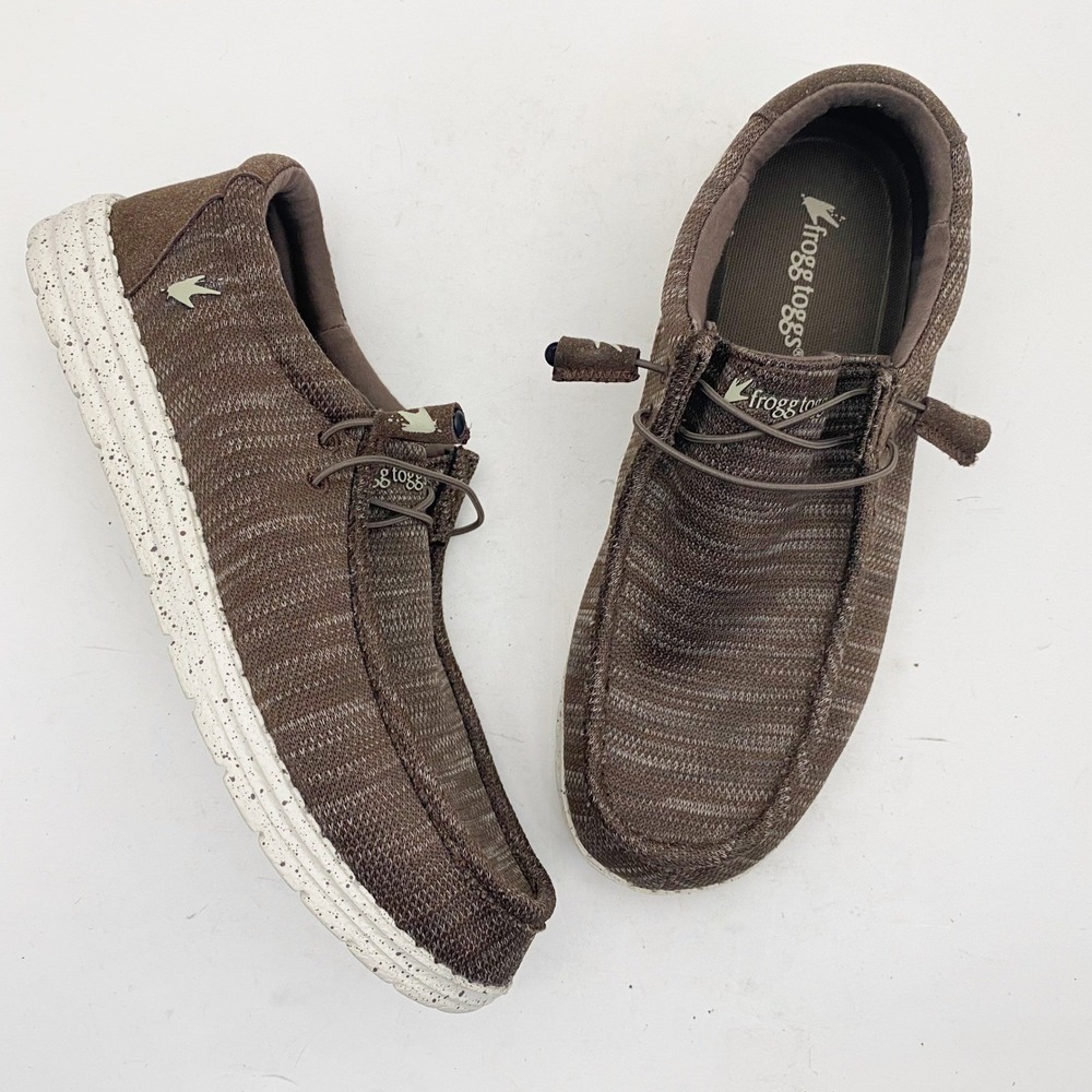 Frogg Toggs Men's‎ Brown Mocha Java 2.0 Lace Up Shoe Knit Slip On Casual Size 10